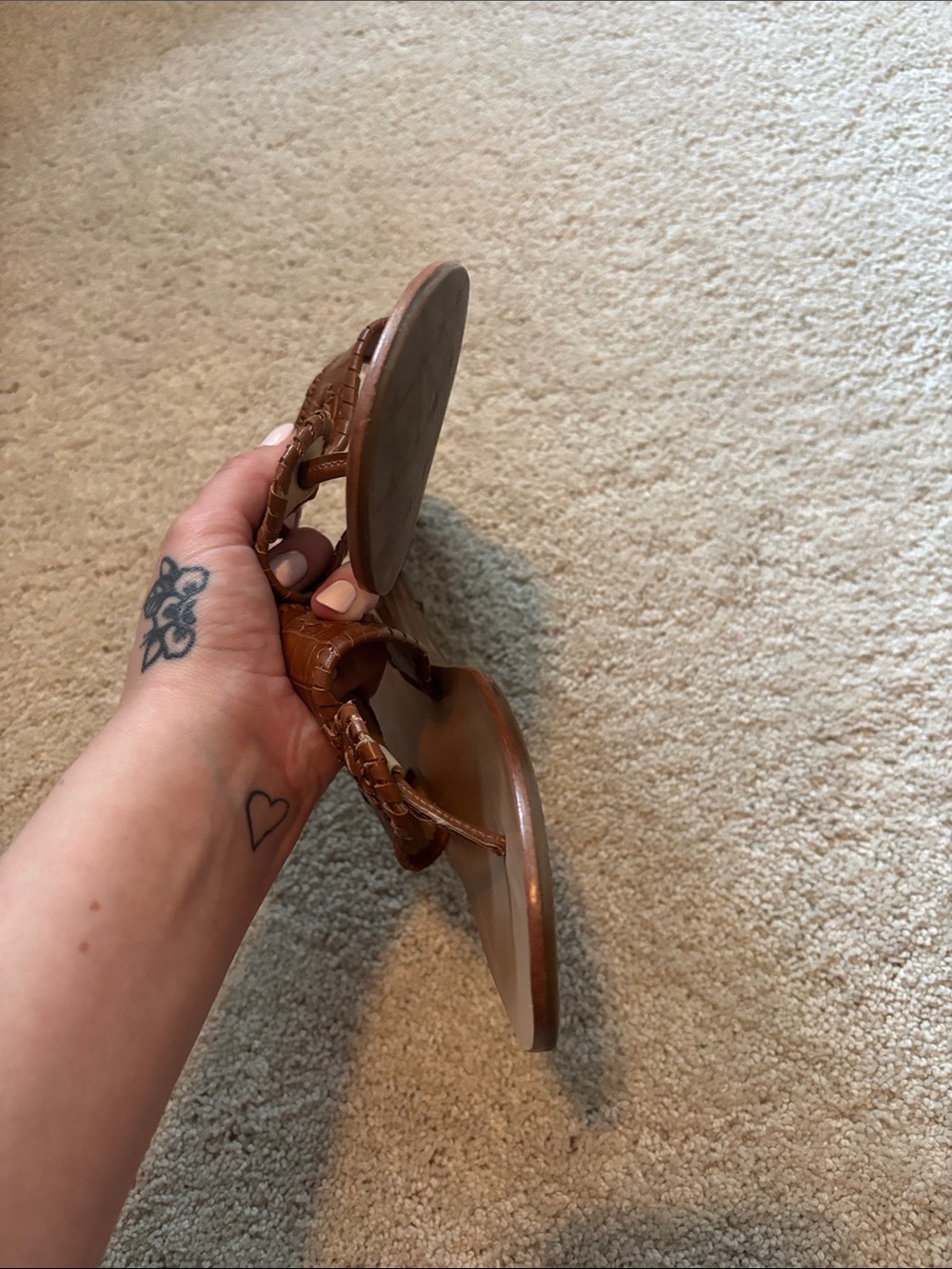 Jack Rogers Cara Croco Thong Sandal — Cognac - Picture 3 of 4